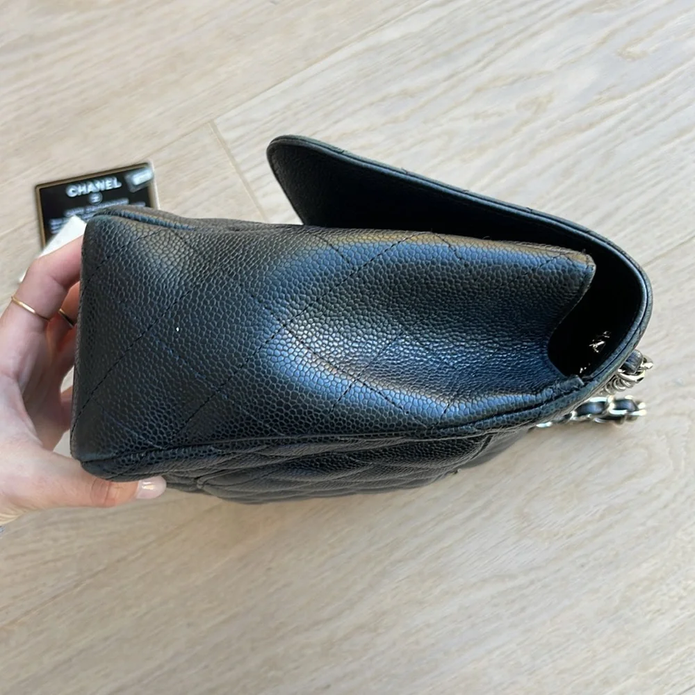 Chanel Jumbo Single Flap Black Caviar Silver Hardware - Picture 12 of 14